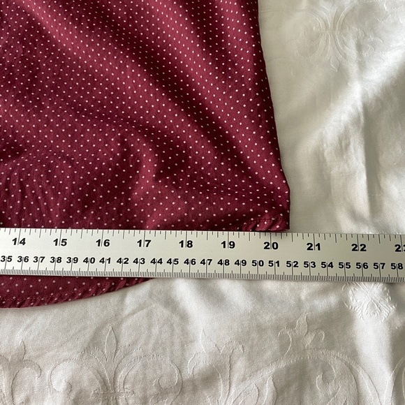 Frank & Oak Men's Medium Long Sleeve Polka Dot Button Down Shirt Burgundy‎ Wine - Picture 12 of 13